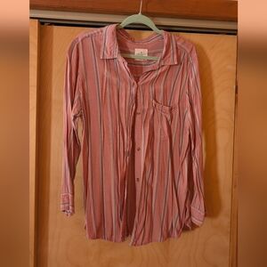 SOLD American Eagle Outfitters Pink and Gray Striped Shirt